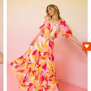 Flying tomato LOVED BY YOU WOVEN SKIRT and Top set